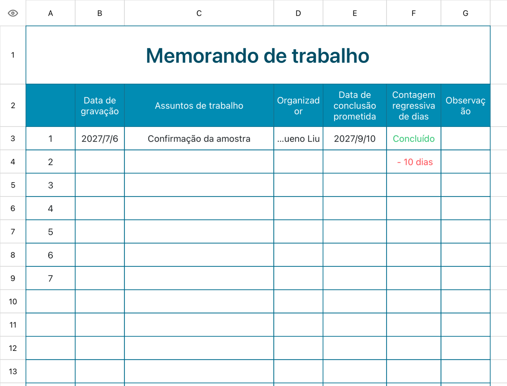 Memorando de trabalho